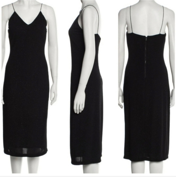 Alice + Olivia Stila Side Slit Fitted Midi Length Dress  size 6 - Picture 14 of 16